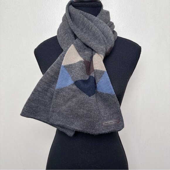 Jones New York Womens One Size Wool Blend Jacquard Knitted Scarf - Picture 1 of 11